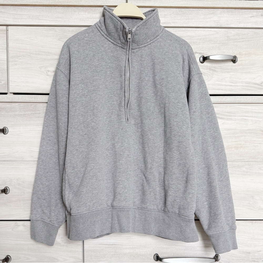 Abercrombie Soft AF Max Essentials 1/2 Zip Sweatshirt Gray Women’s Small - Picture 11 of 11
